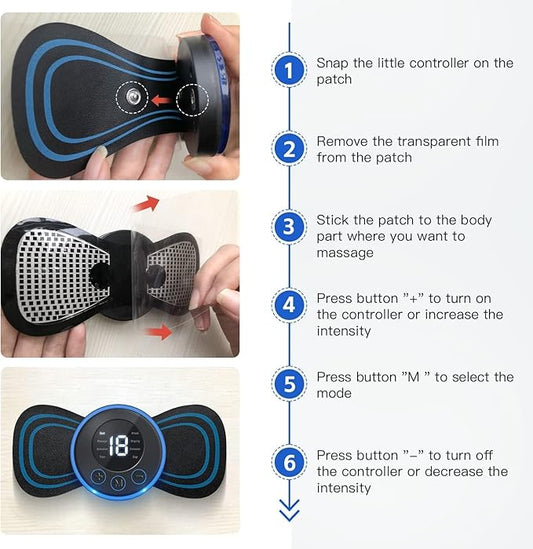 EMS Mini Electric Neck Cervical Massager Pads - 6 Massage Modes,Portable Neck Massager,USB Neck Wrap for Pain Relief Multi-function