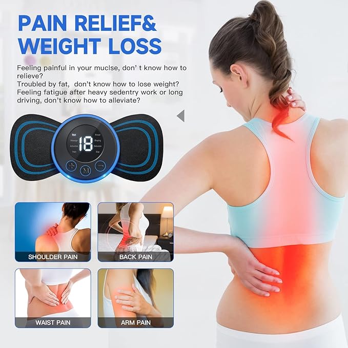 EMS Mini Electric Neck Cervical Massager Pads - 6 Massage Modes,Portable Neck Massager,USB Neck Wrap for Pain Relief Multi-function