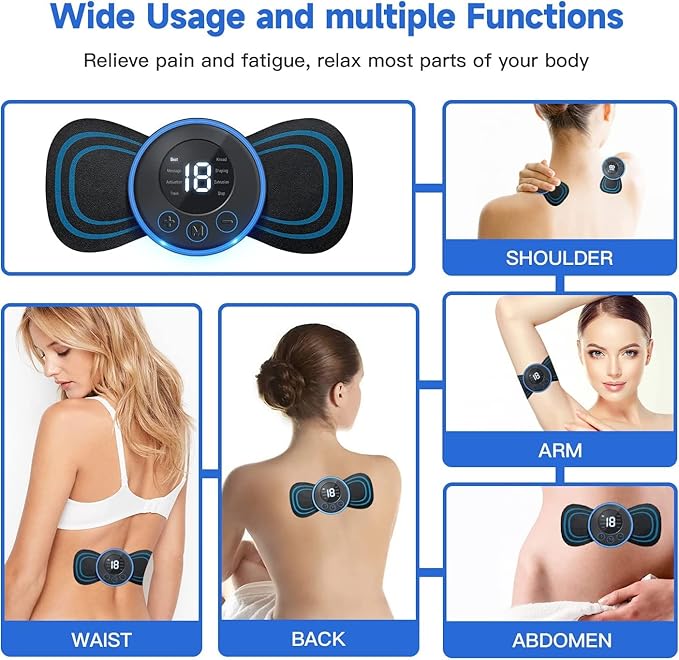 EMS Mini Electric Neck Cervical Massager Pads - 6 Massage Modes,Portable Neck Massager,USB Neck Wrap for Pain Relief Multi-function